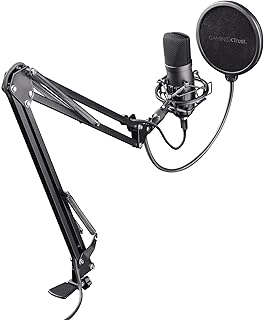 Trust Gaming GXT 252 Emita Plus Professional USB Condenser Microphone with Adjustable Arm for PC, PS4 and PS5, Streaming, …