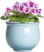 Vista 15 de Macetas de riego automático de 6 pulgadas para plantas de interior, macetas de cerámica violeta africana con maceta interior absorbente, maceta