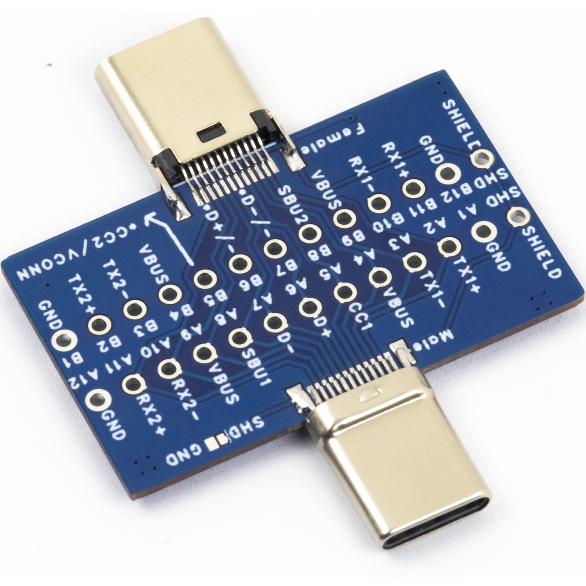 2 pz USB Tipo C Breakout Board Maschio a Femmina 24Pin Pin Full Pin Uscita Test Board 0.1 "Passo per Trasferimento Dati Estensione Cavo PCB Apprendimento Refitting