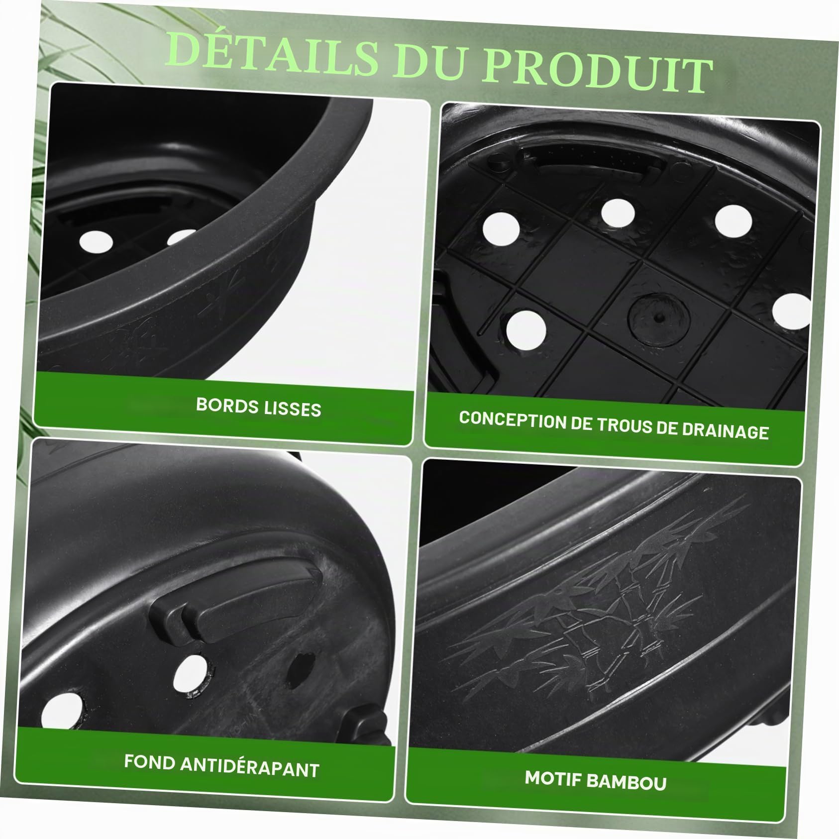 Operitacx 2 PièCes Grand Pot De Fleur Plastique avec Trou De Drainage pour Jardin Et Bonsaï JardinièRe ExtéRieure pour Plantes Succulentes Et DéCoration De Balcon