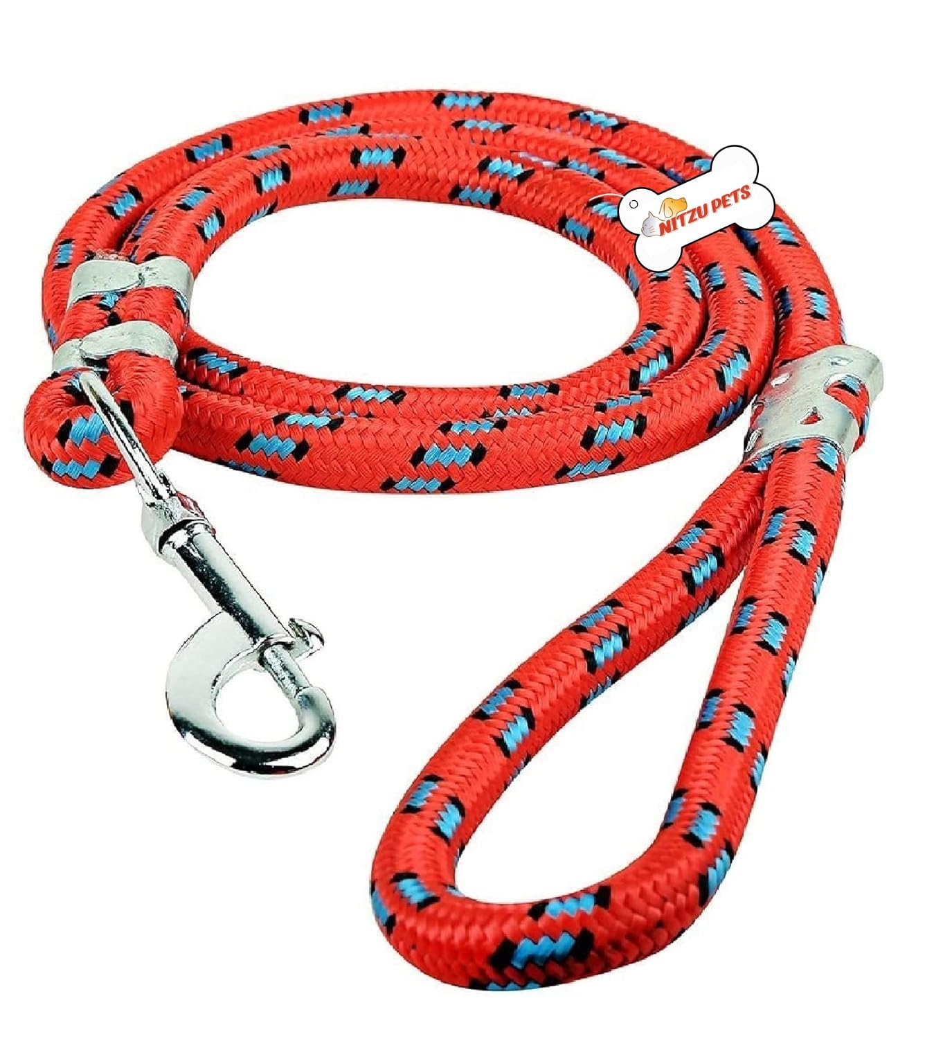 Nitzu Pets Heavy Duty Dog Leash Stylish Nylon Red Rope Dog Cord Training Leash for Small to Medium Sized Dogs with Strong Hook (Blue, X-Large Plain Leash) (RED, Medium Printed Leash) (B0CM3QLJZW) Amazon Price History, Amazon Price Tracker