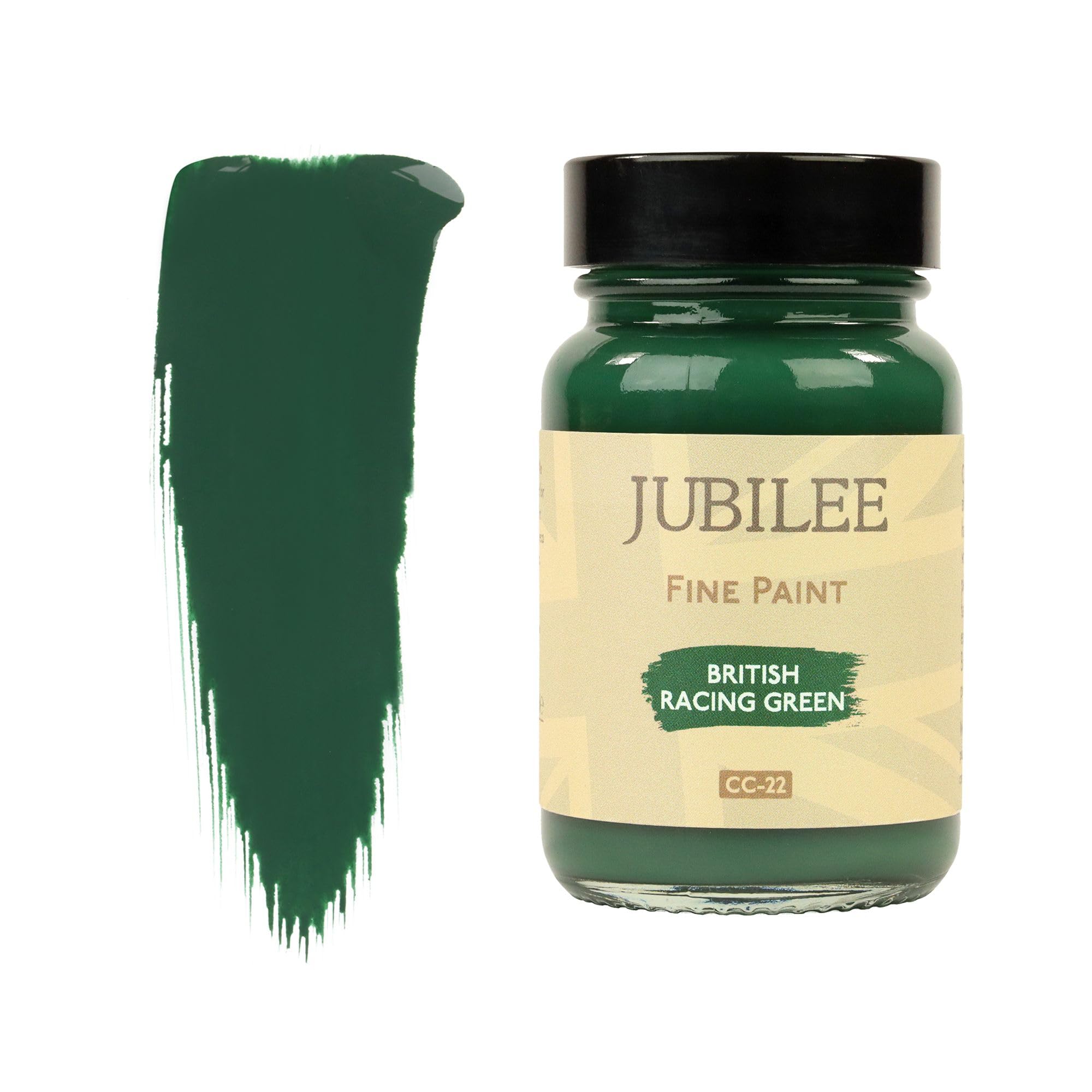 Jubilee Furniture Paint - British Racing Green 60ml - Multi-Surface Paint for Wood, Metal, Glass & More - Durable, Water-Based, Soft Sheen Finish - No Primer or Wax Needed