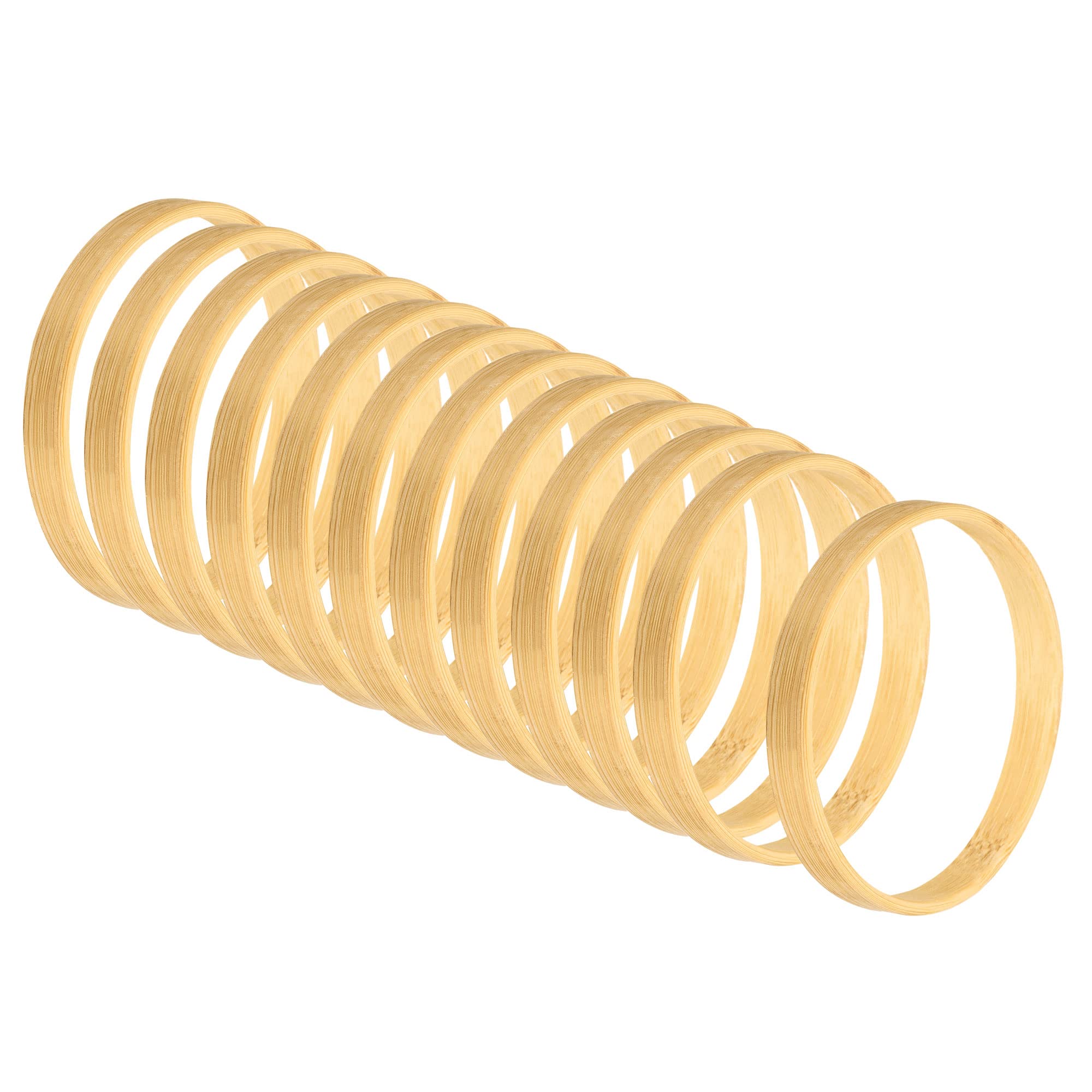 PATIKIL 3.1 Inch Wooden Bamboo Floral Hoop, 12Pack Craft Rings for DIY Wedding Wreath Decor Dream Catcher and Hanging Crafts