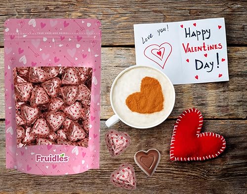 Miniatura 6 de Corazones de chocolate con leche de San Valentín corazones cremosos de chocolate con leche golosinas navideñas láminas envueltas individualmente