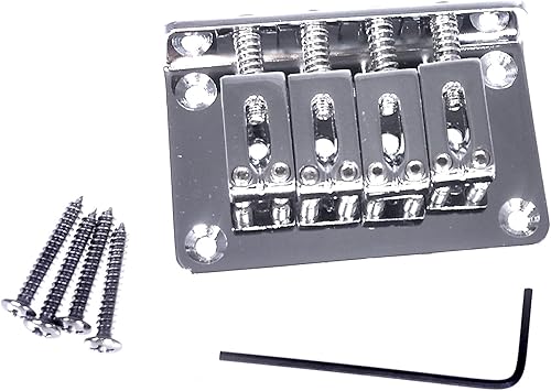 Miniatura 2 de Puente de cola dura cromada de 4 cuerdas para guitarra y ukelele eléctrico de caja de cigarros y más