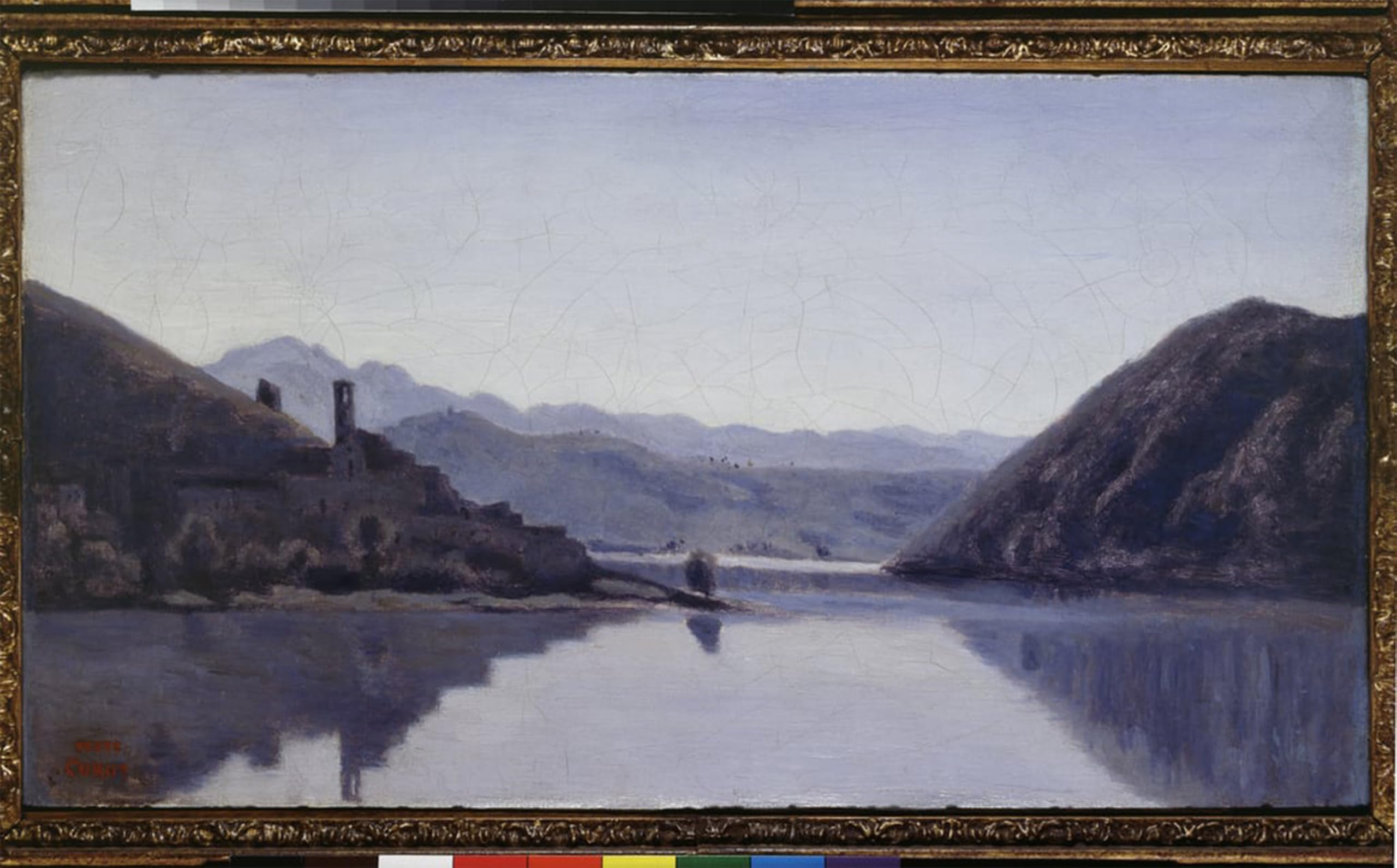 ARTXLXXBN Famous Print Painting Colorful Art Print Lago di Piediluco Umbria by Jean Baptiste Camille Corot Canvas Art Decorations for Home Decor 60x90cm