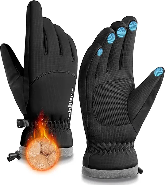 SIMARI Winter Waterproof Warm Gloves Women Men with Touchscreen Fingers, Ski Snow Windproof for Cold Weather Thermal, for Running Hiking Driving Cycling Outdoor Sports Daily Work