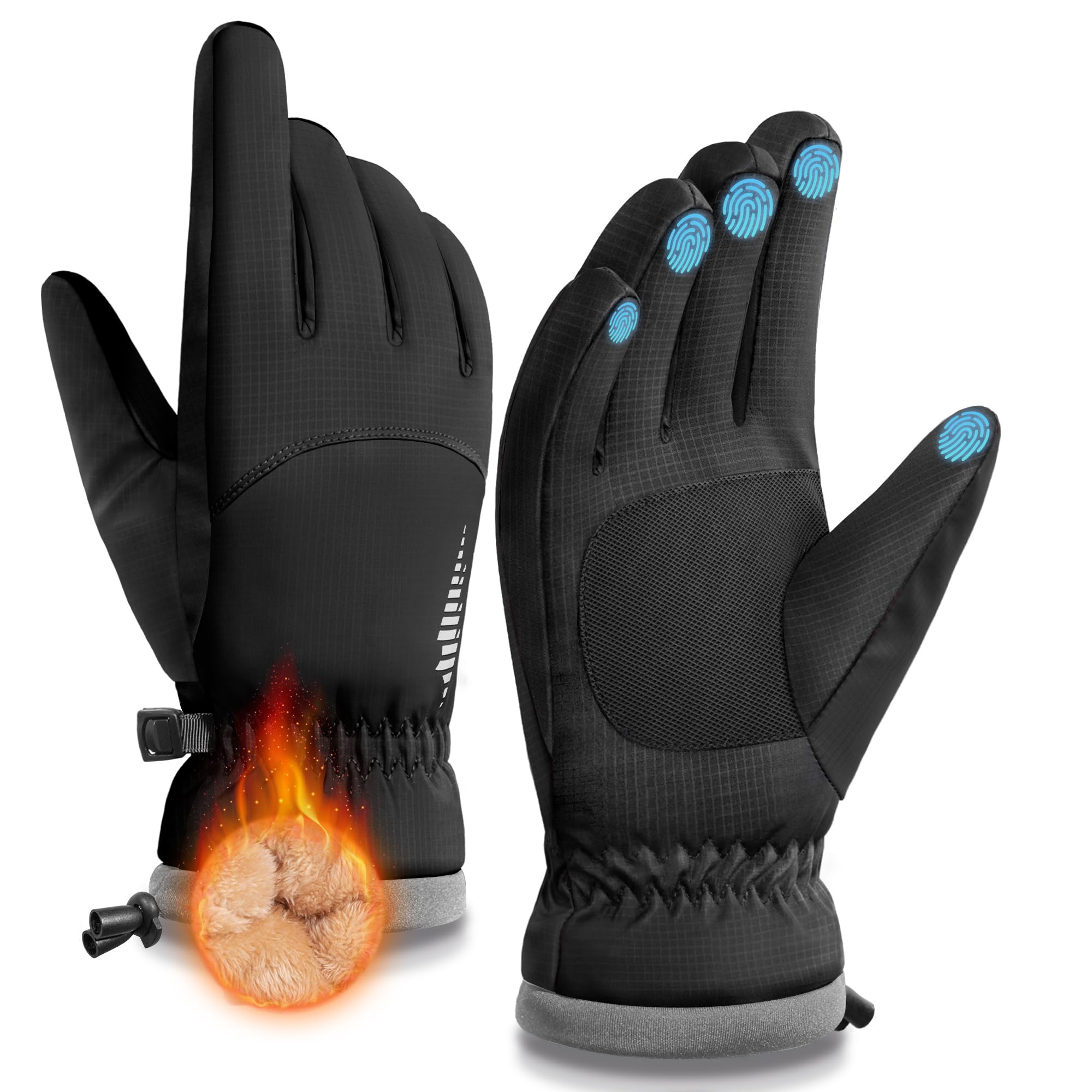 Versatile Waterproof Thermal Ski Gloves with Touchscreen Functionality