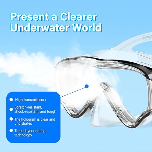 Miniatura 5 de Adult Diving Masks Full Face Snorkel Mask -Anti-Fog Dry Snorkel System Prevents Leaks for Effortless Breathing