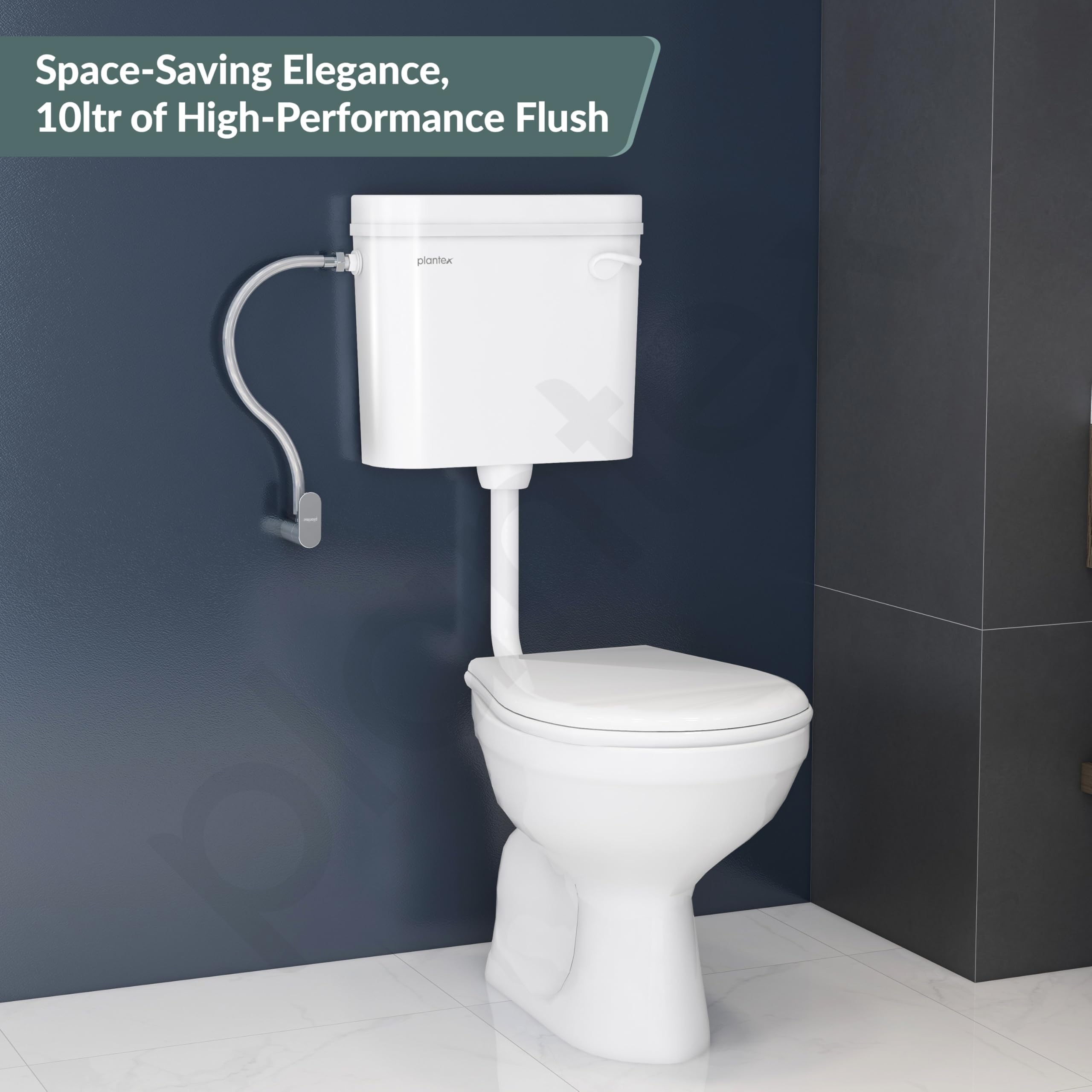 Plantex Flush Tank for Toilet/Single Flushing Cistern for Bathroom with 10 Ltr Water Capacity/Polypropylene Toilet Flush Tank - Pack of 1 (Classic, White) 3
