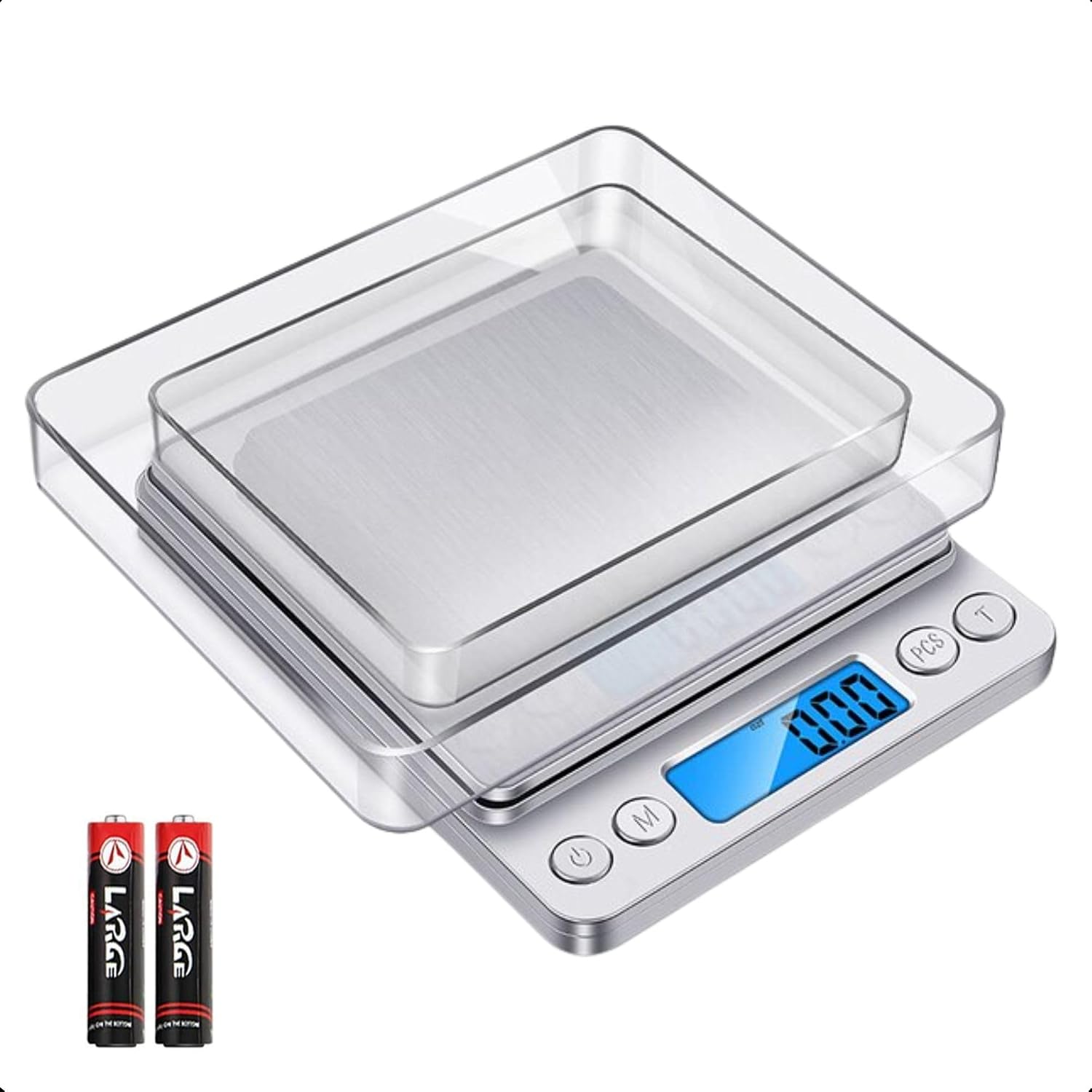 Balança digital mini profissional inox 2kg 0.1g confeitaria