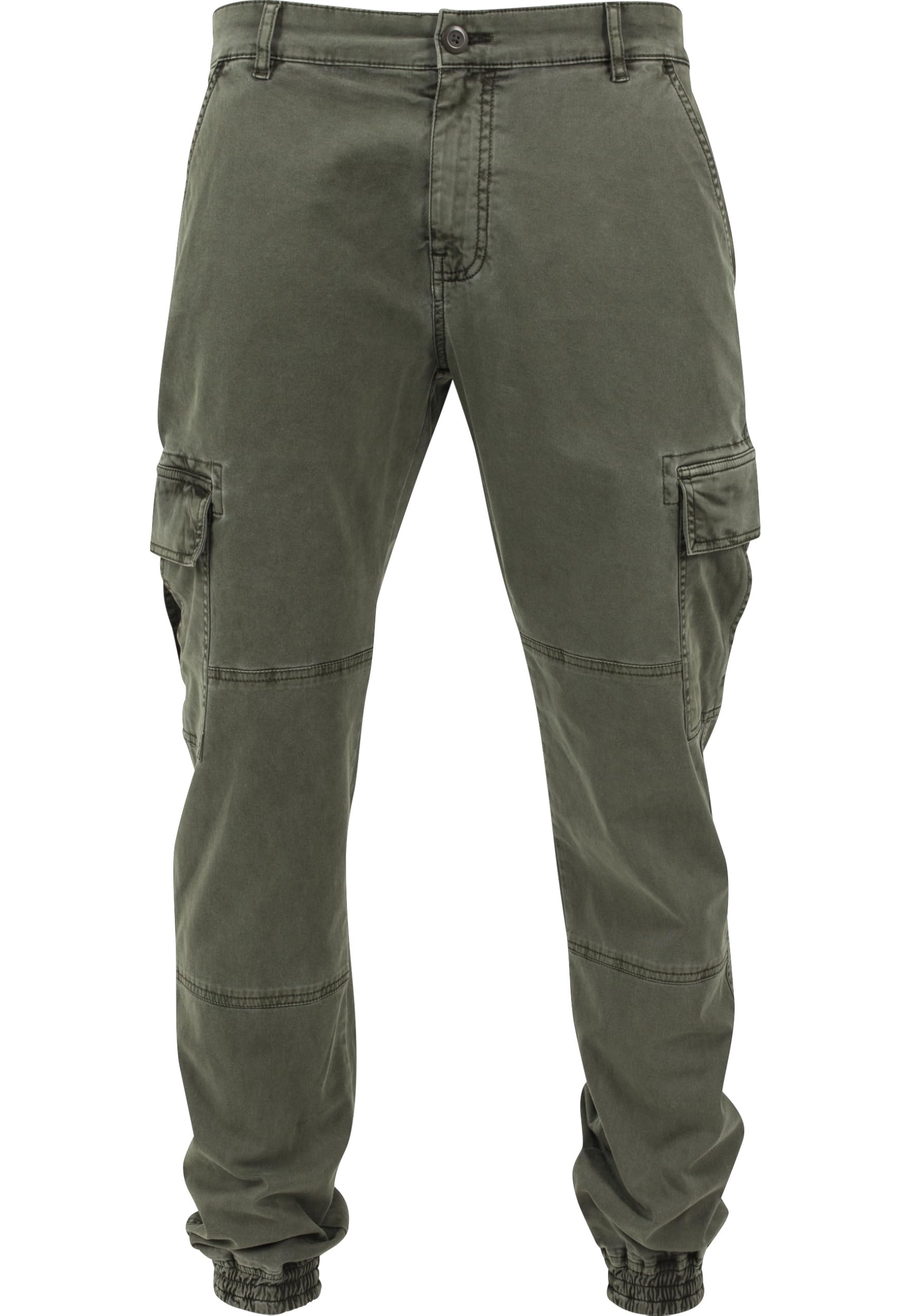 Urban Classics Men's Washed Cargo Twill Jogging Pants Trouser, olive, 32