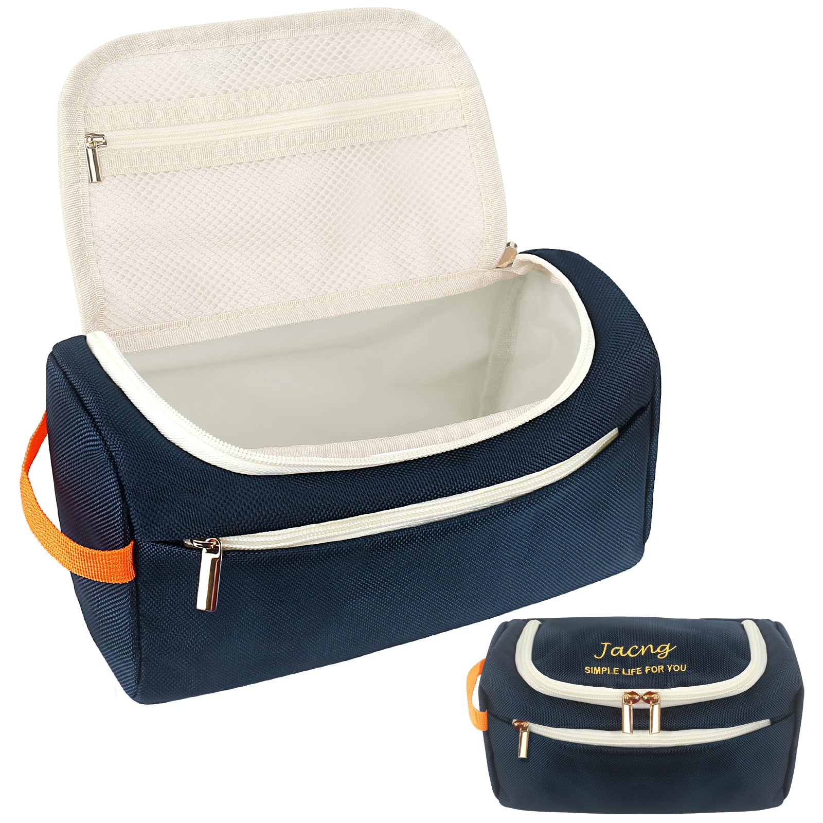 Jacng Toiletry Bags Makeup Travel Organizer Bag for Women and Men Large Capacity Cosmetics Portable Storage Accessories for Toiletries Brushes Cosmetic Essentials NavyBlue
