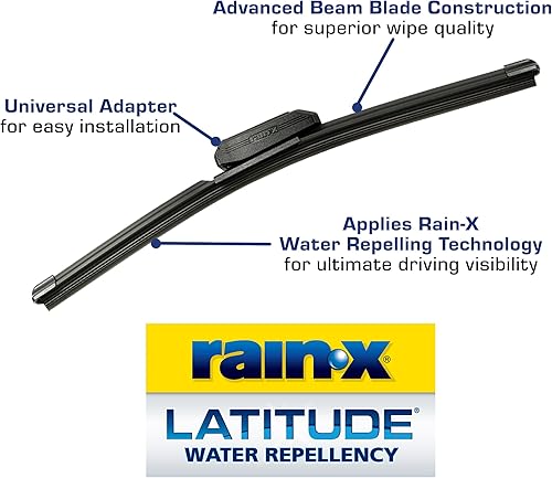 Miniatura 2 de Rain-X 810160 Latitude 2 en 1 - Limpiaparabrisas repelentes al agua, 60 cm y 48 cm, paquete de 2, repuesto para automóviles con fórmula patentada