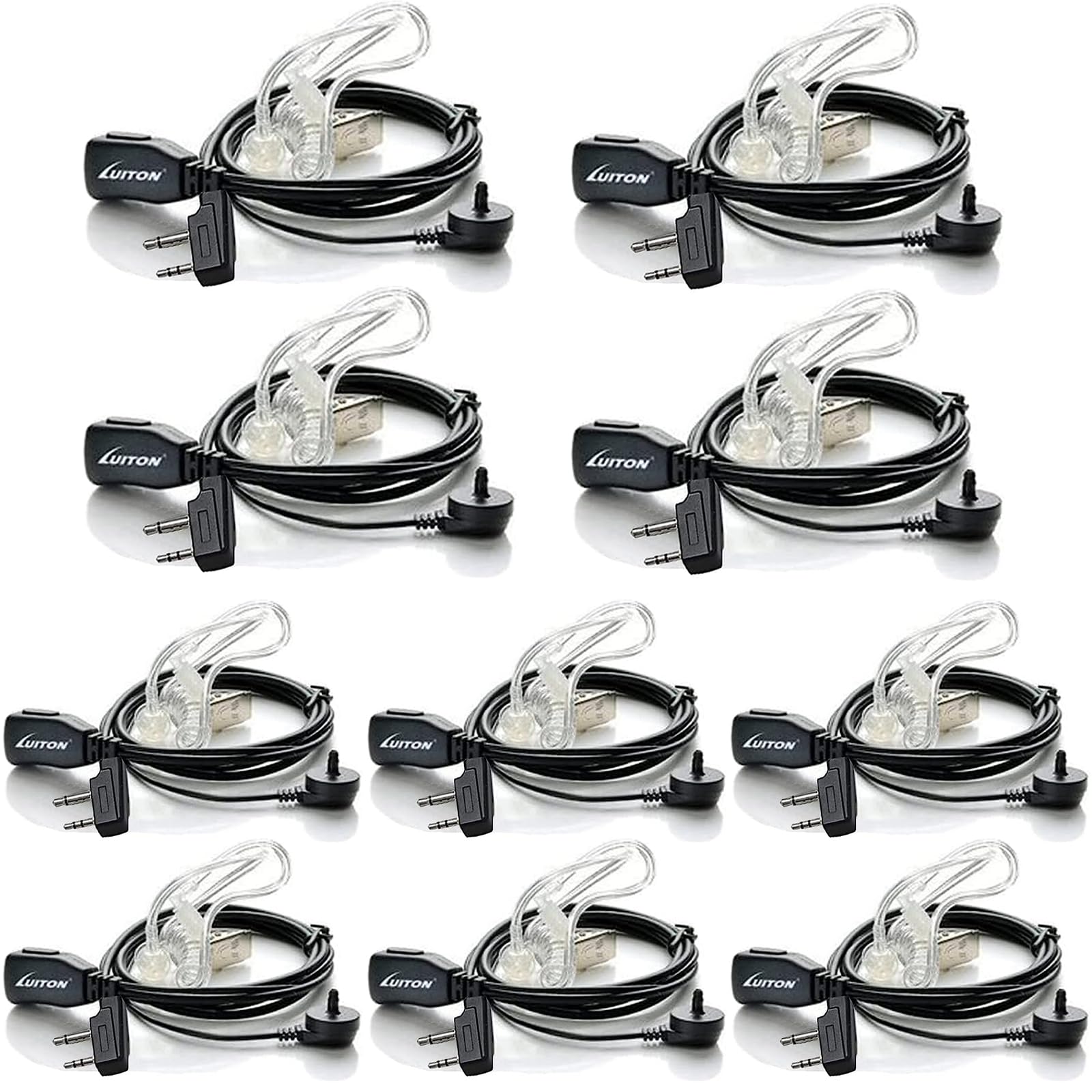 Midland Earpieces with Mic - Security Headsets for Two Way Radios - Compatible with Midland GXT1000VP4, LXT600VP3, GXT1050VP4, GXT1000XB, LXT500VP3