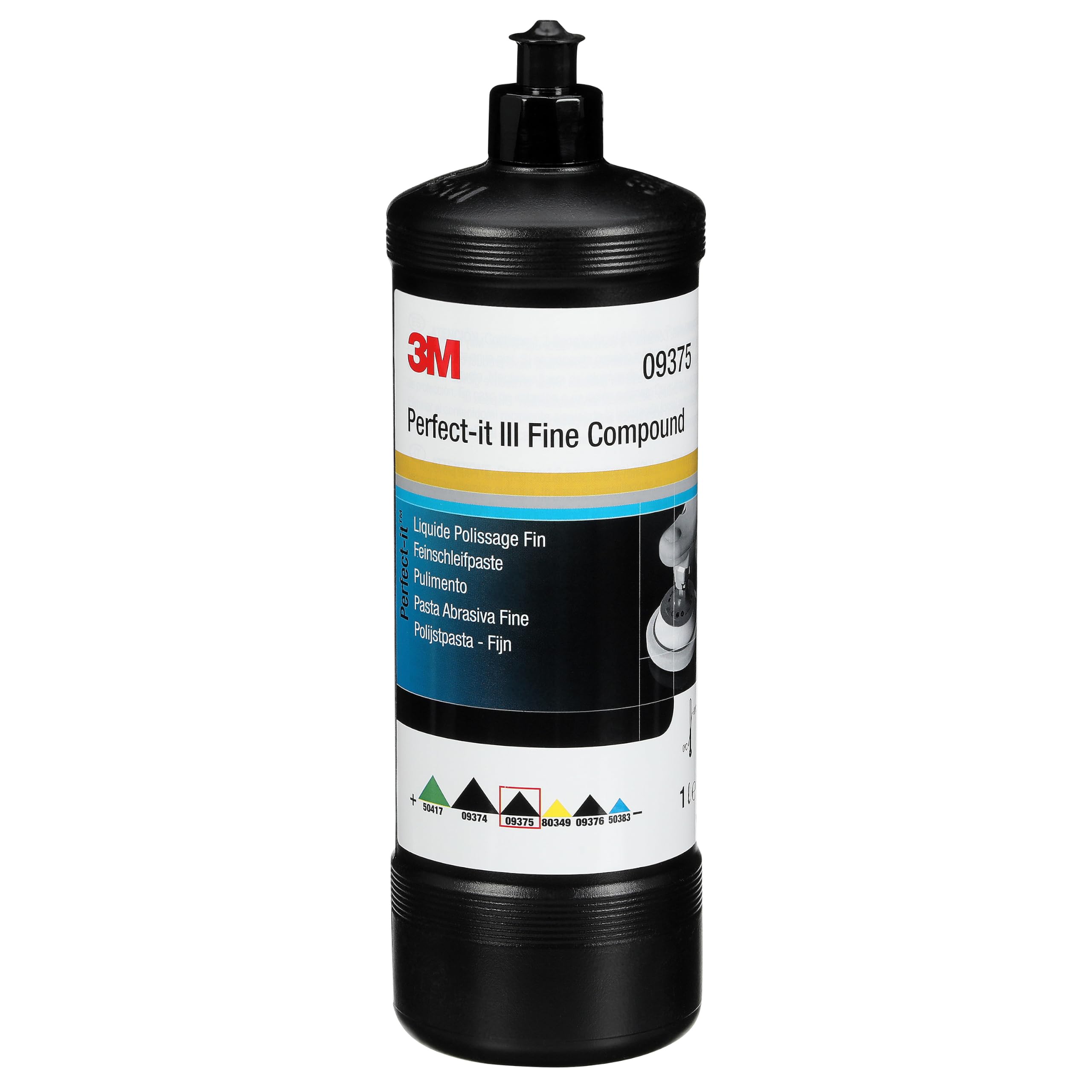 3M Feinschleifpaste Perfect-it III , Polierpaste zur Entfernung von feinen Lack-Kratzern im Automotive Bereich wie zum Beispiel die Beseitigung von Kratzern oder Schäden durch Autowaschanlagen, 1 L