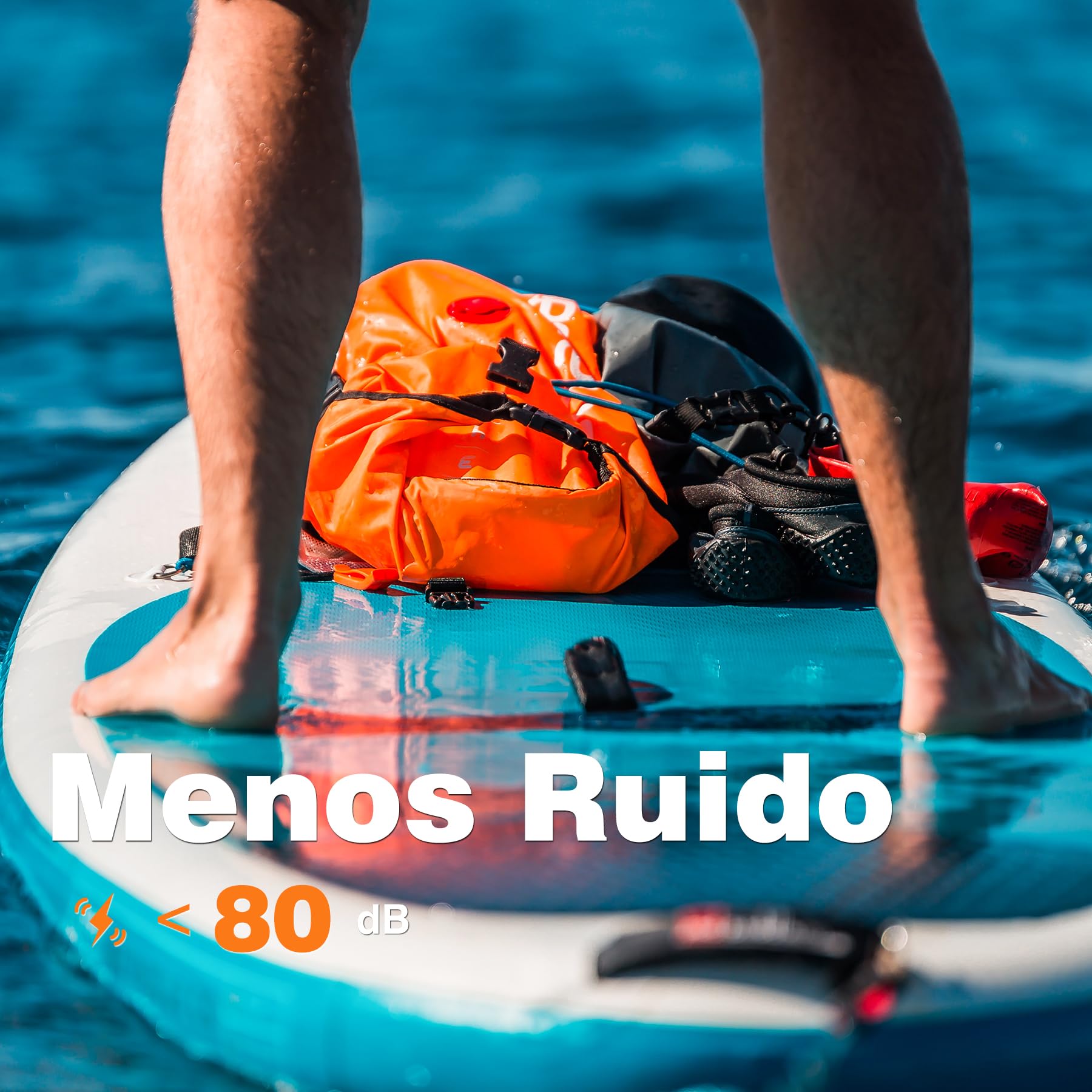 Bomba eléctrica SUP 20 PSI – Bomba de aire de doble motor con parada automática, adaptador de coche 12 V para tablas hinchables, kayaks, barcos – Inflado silencioso y rápido