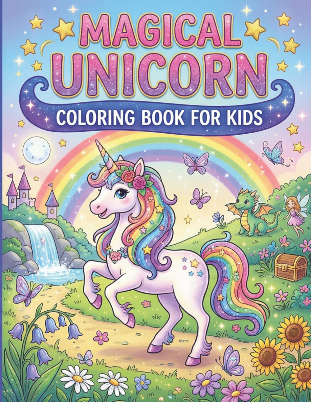 Magical Unicorn Coloring Book for Kids: An Enchanting Journey Through Fantasy Worlds: Spark creativity and boost fine motor skills with whimsical unicorns and magical adventures.