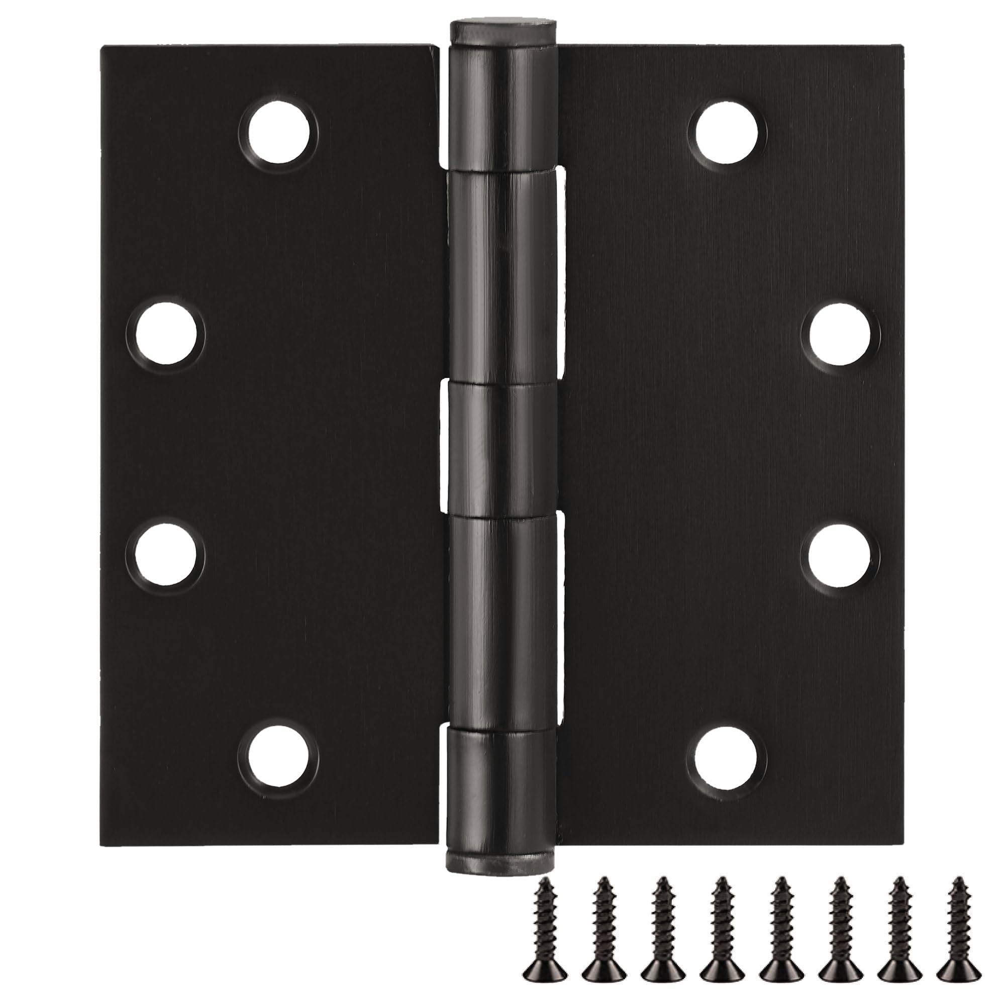 Bisagras de puerta para puertas interiores, paquete de 12 unidades, 4.5 x 4.5 pulgadas, bisagra de puerta cuadrada de acero, bronce aceitado, se adapta a puertas estándar, Design House 189852