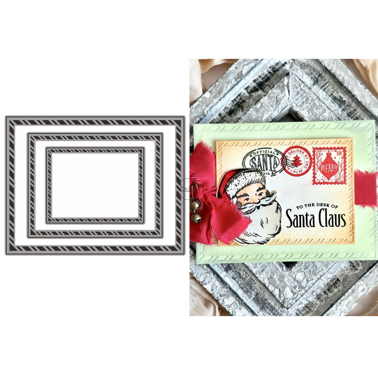 DzIxY Square Background Plate Metal Cutting Dies for Card Making Kit Embossing Paper Die Cuts Set Scrapbook Stencils Supplies Machine Templates