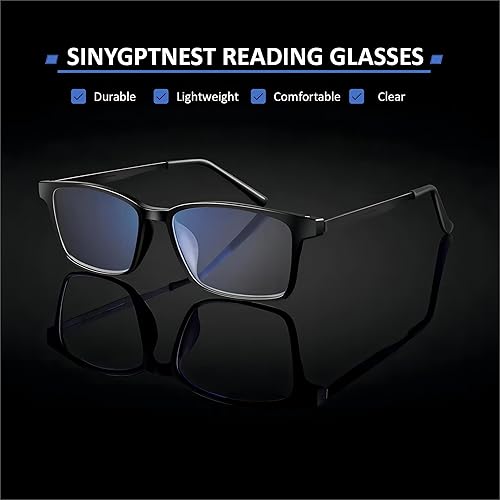 Miniatura 2 de sinygptnest Paquete de 2 lentes de lectura para hombres y mujeres, cómodos y ligeros. Lentes de bloqueo de luz azul.