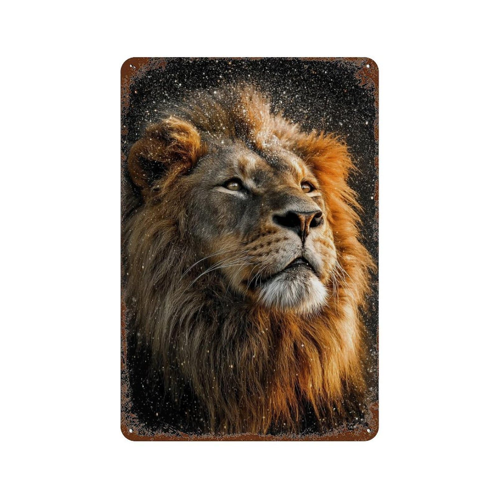 Rust Effect King of The Jungle Lion -1 Rusty Metal Tin Sign 11.8"x7.9", Shabby Chic Decor for Garage, Bar And Workshop Decor