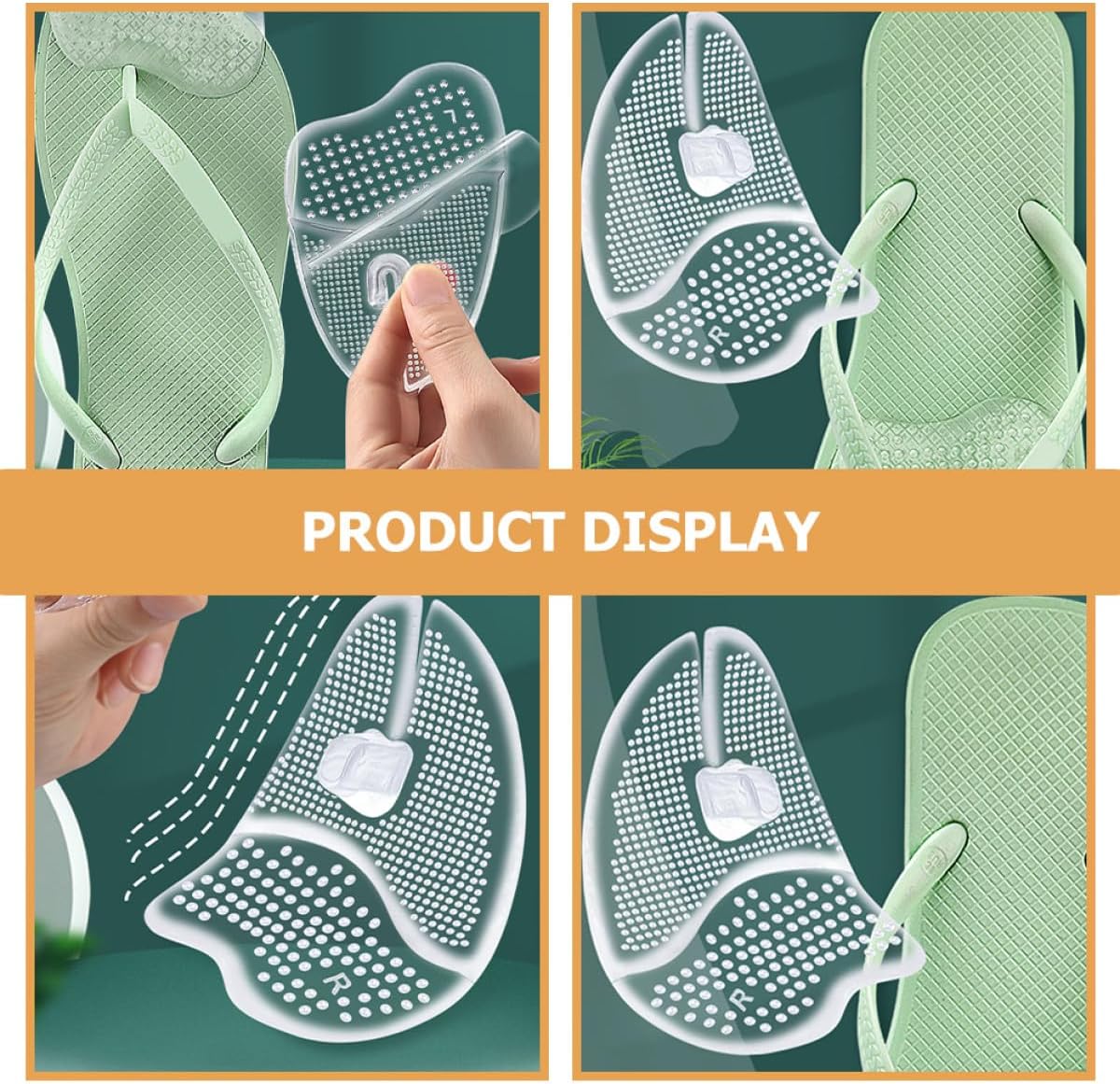 Metatarsal Cushions and Forefoot Pads 2 Pairs Adhesive Ball of Foot Cushions for Women Relief and Foot Comfort in Sandals and Thong Sandals