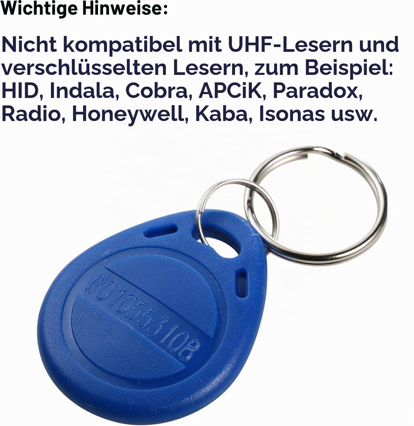 UHPPOTE Nähe EM 125KHz RFID ID-Karte Tag Token Fob nur lesbar (100 Packung) | Farbe Blau