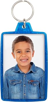 Snapins Blue 1.75x2.75 Translucent Sparkle Photo Keychains - Pack of 144