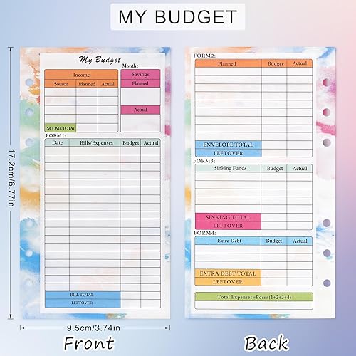 Miniatura 4 de Toplive Paquete de 3 Papel de Repuesto para Planificador A6 y Hojas de Presupuesto, Planificador Mensual Semanal Hojas Sueltas Insertos 6 Agujeros