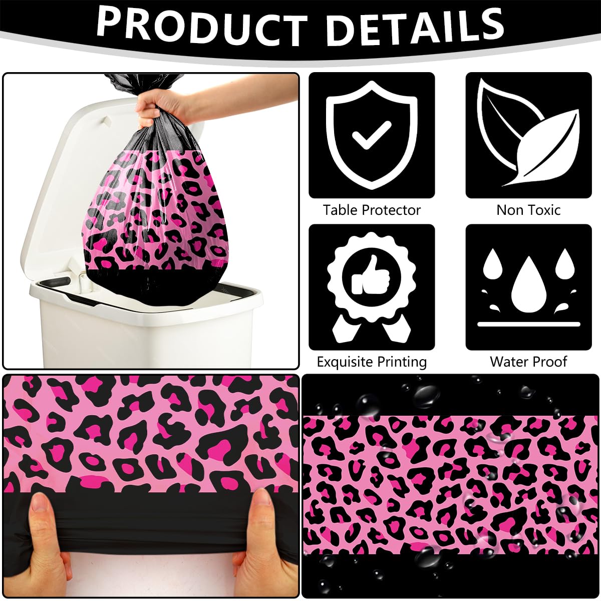 4 Pcs Leopard Print Party Tablecloth Decorations - Image 3