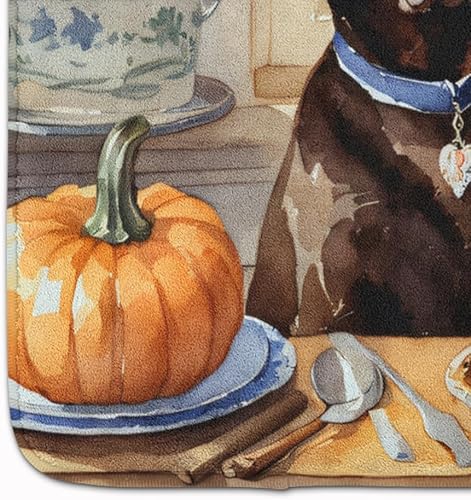 Miniatura 4 de Caroline's Treasures Chocolate Lab Fall Kitchen Pumpkins Memory Foam Kitchen Mat Machine Washable Anti-Fatigue Mat Cushion Comfort Bath Mat or
