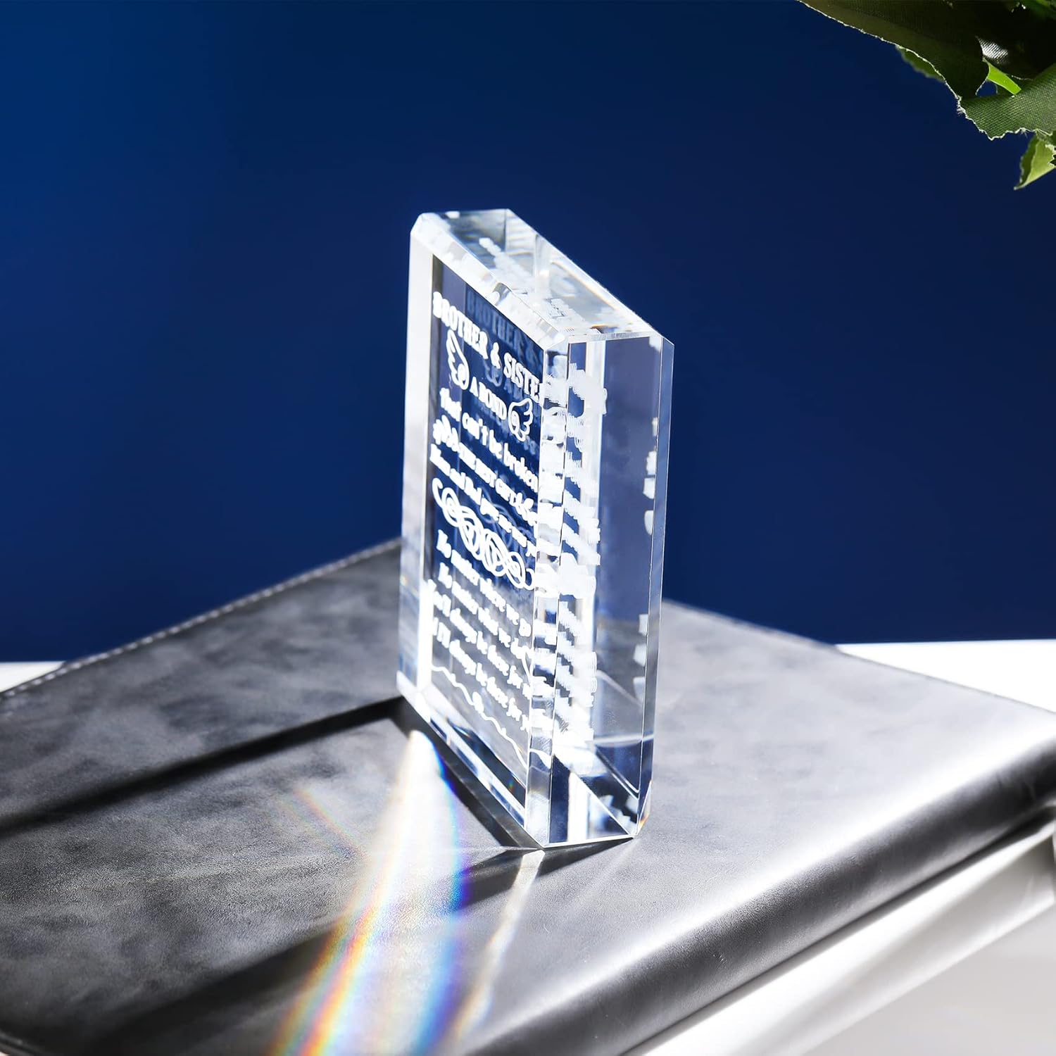 YWHL Best Brother Gifts from Sister, Birthday Gifts for Sister from Brother, Crystal Keepsake Gifts for Brother Adult, Big Sisters Brothers Present with Colorful Light Base - Image 6