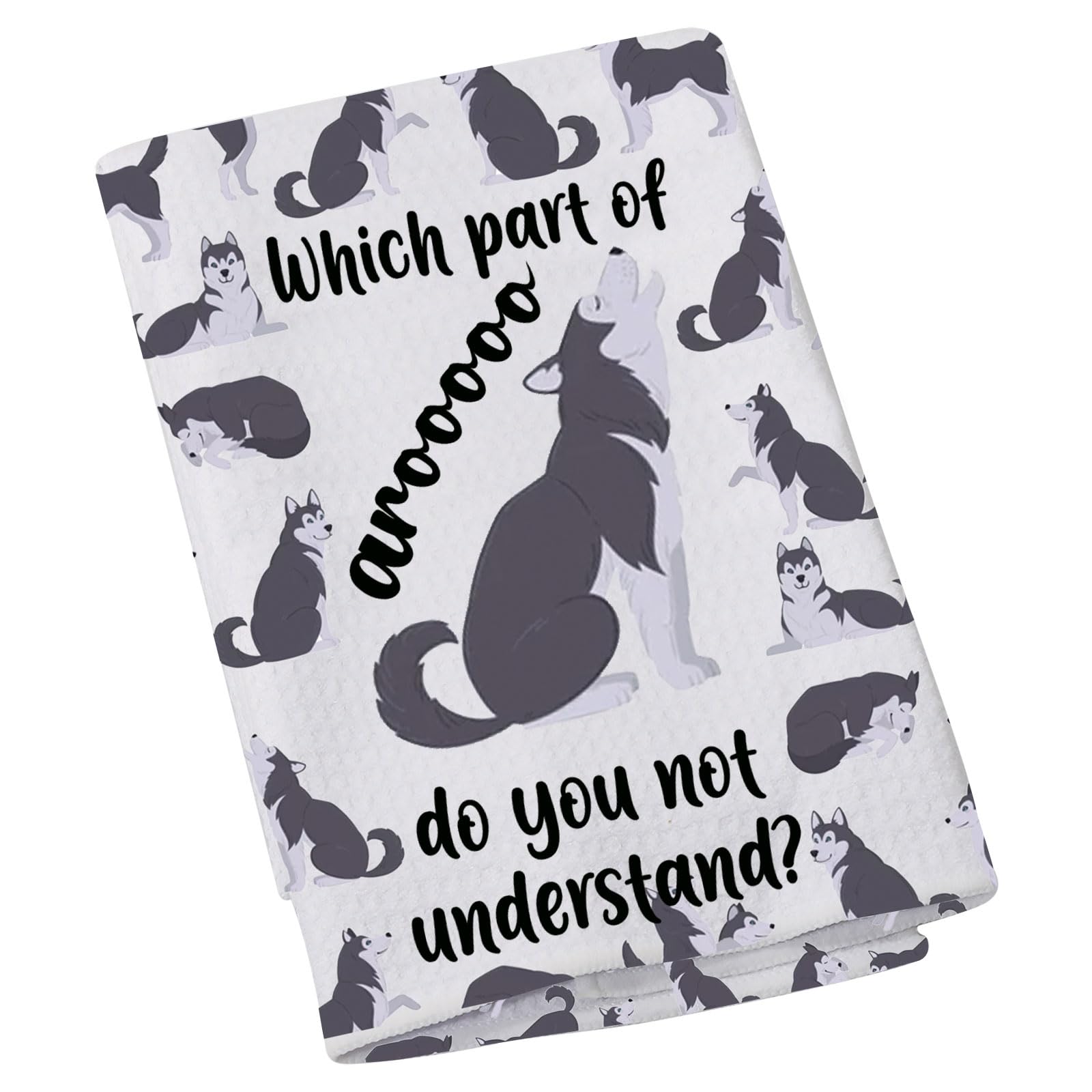 Serviette husky de Sibérie LEVLO Arooooo cadeau idéal pour maman et papa