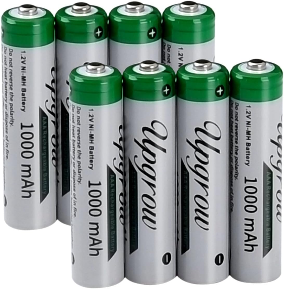 Upgrow AAA Rechargeable Batteries 1000mAh 1.2 V Ni-MH Batteries with Battery Storage Box (8-Pack)