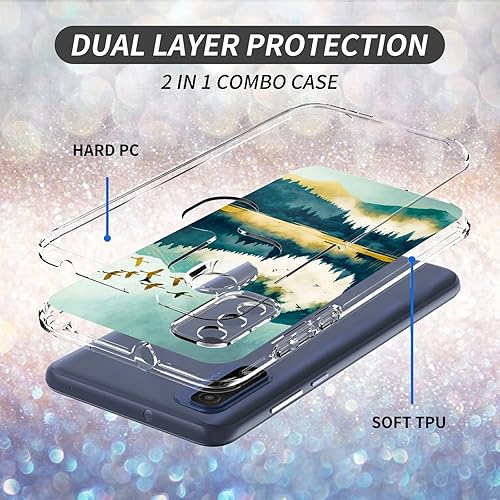 Miniatura 9 de Funda transparente para Moto G Power 2022 para Moto G Power 2022, funda transparente de doble capa de TPU suave de policarbonato duro, funda de