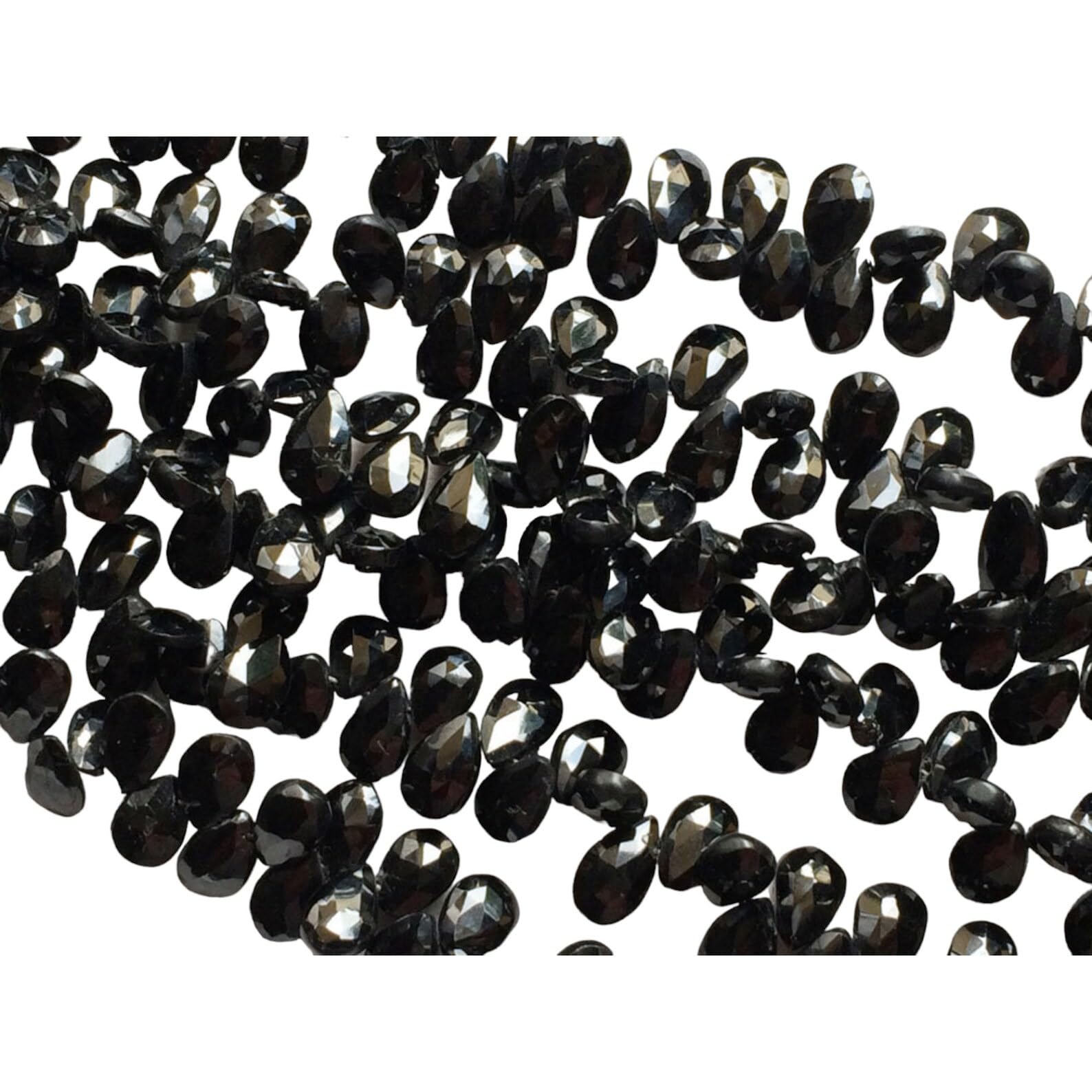 Poire à facettes en onyx noir 10x6 mm pour réparer et sublimer vos bijoux ternis