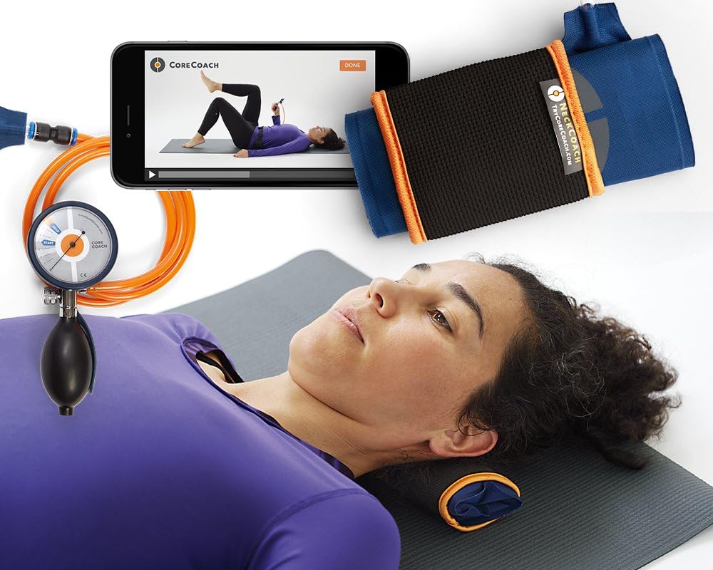 NeckCoach Neck Strength Trainer with CoreCoach Biofeedback Stabilizer for Lower Back Pain