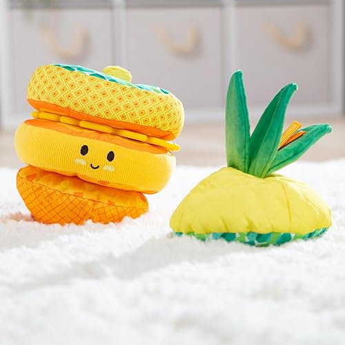 Miniatura 9 de Melissa & Doug Multi-Sensory Piña Soft Stacker Juguete Infantil - Juguetes Apilables Para Bebés, Juguete Apilable De Piña Para Bebés