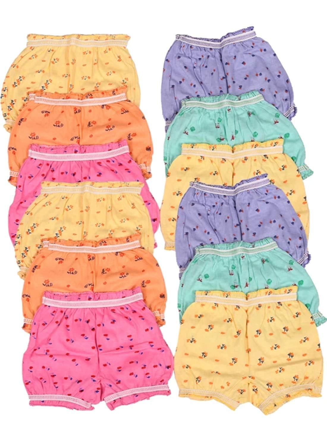 SEE FIT Baby Girl's Cotton Blend Bloomers (Pack of 12)