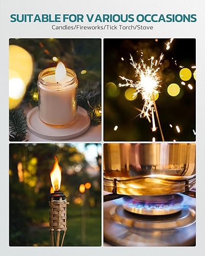 Miniatura 8 de RONXS Encendedor eléctrico, encendedor de velas con bloqueo de seguridad, resistente al viento, arco sin llama, recargable con indicador de batería