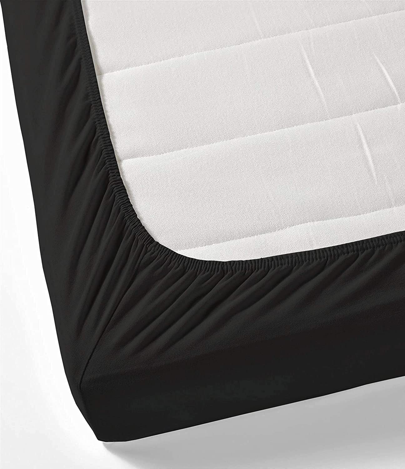 Rajveer Textile 100% Cotton 600TC Fitted Bedsheet | 6 x 7 Feet Elastic Fitted Mattress Cover (72 X 84 Inch, Black) (B0BDRH8Y7R) Amazon Price History, Amazon Price Tracker