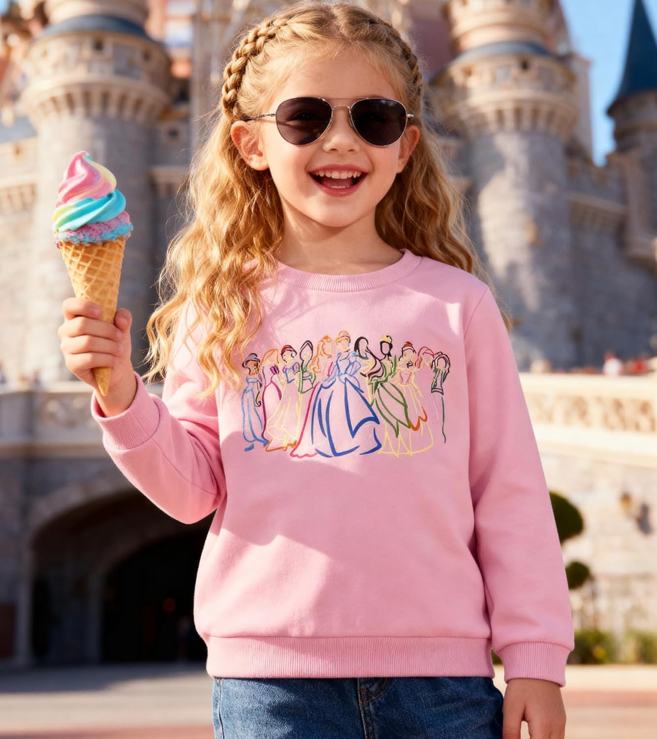 Princess Girls Sweatshirts Magical Long Sleeve Shirt Toddler Holiday Vacation Crewneck Pullover - Image 5
