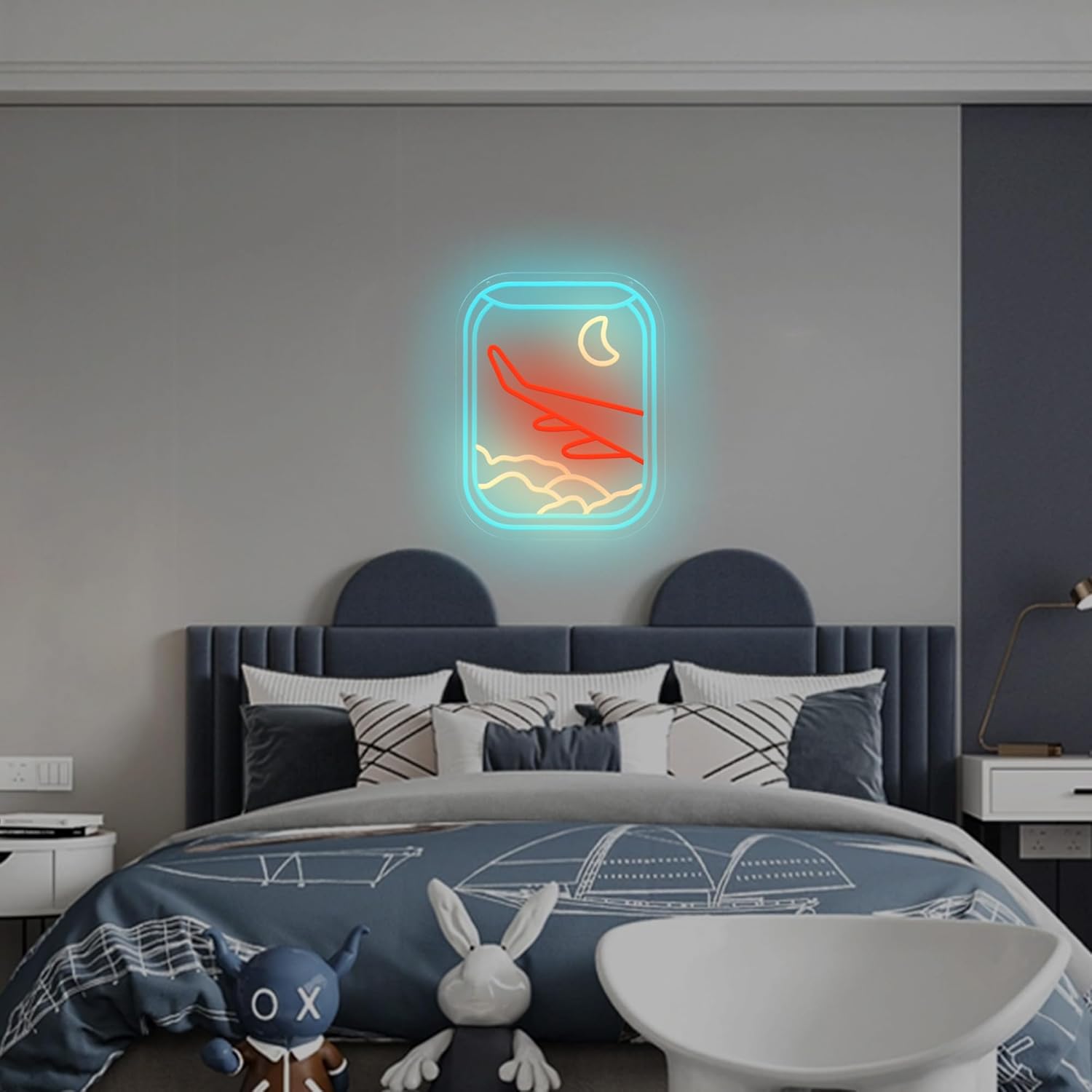 Airplane Window View Neon Sign LED Neon Lights for Wall Decor, Bedroom, Living Room, Game Room, Party Decoration, Travel Theme Neon Light Sign for Home, Bar, Dorm, and Gift Ideas