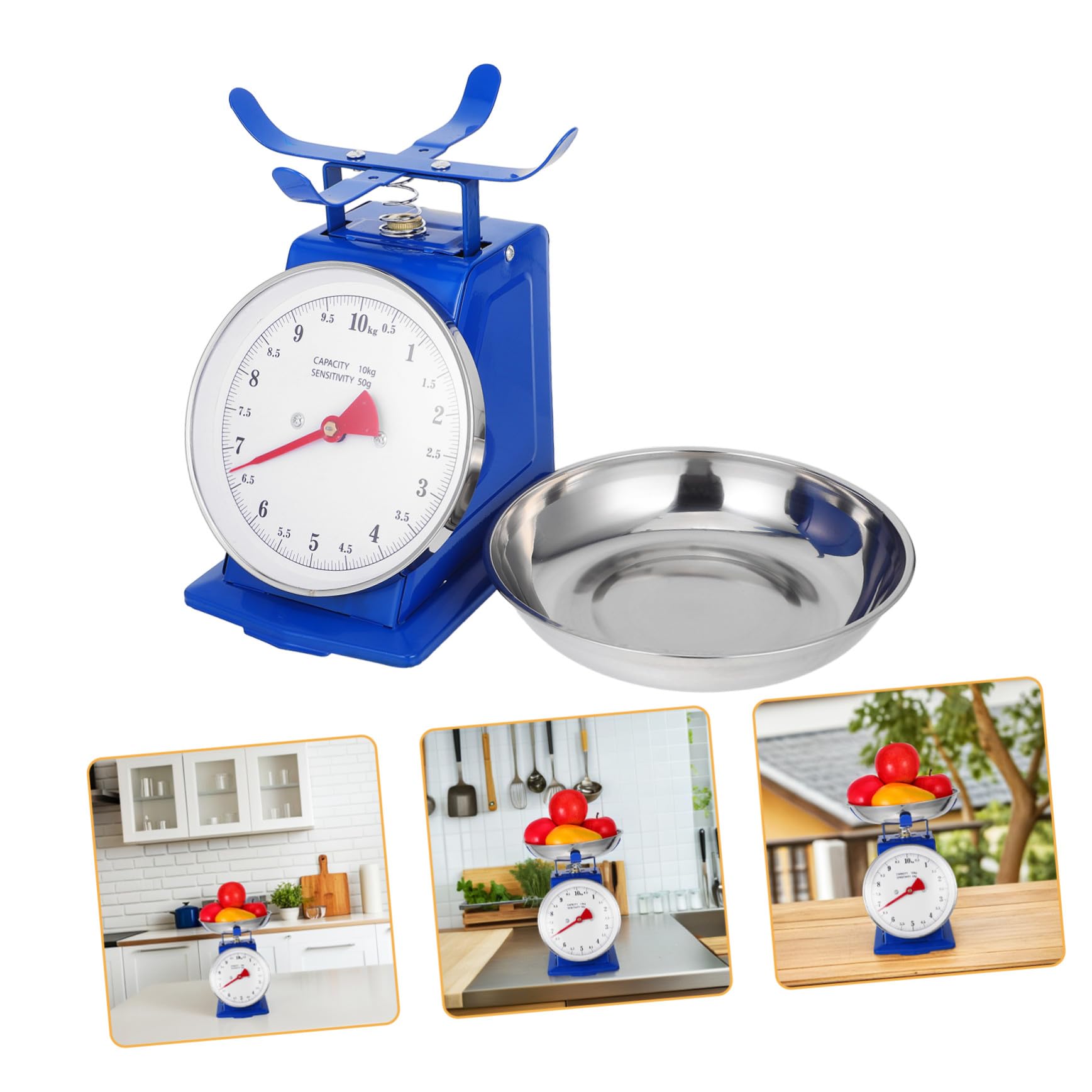 Toyvian Báscula Mecánica de Cocina con Bandeja Extraíble Acero Inoxidable Display Analógico Grande y Resistente Sin Baterías para Medición Precisa Repostería y Preparación de Alimentos