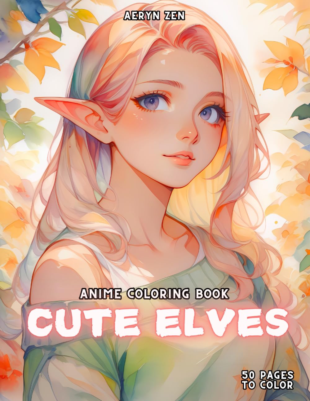Anime Coloring Book: Cute Elves