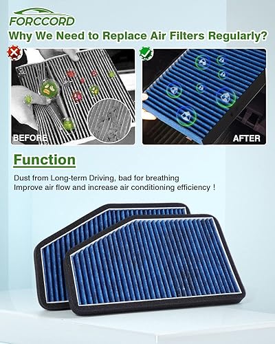 Miniatura 5 de Paquete de 2 filtros de aire de cabina HEPA para Escape (2007-2012), Tribute (2008-2011), Mariner (2007-2011) Filtro de cabina de carbón activado de