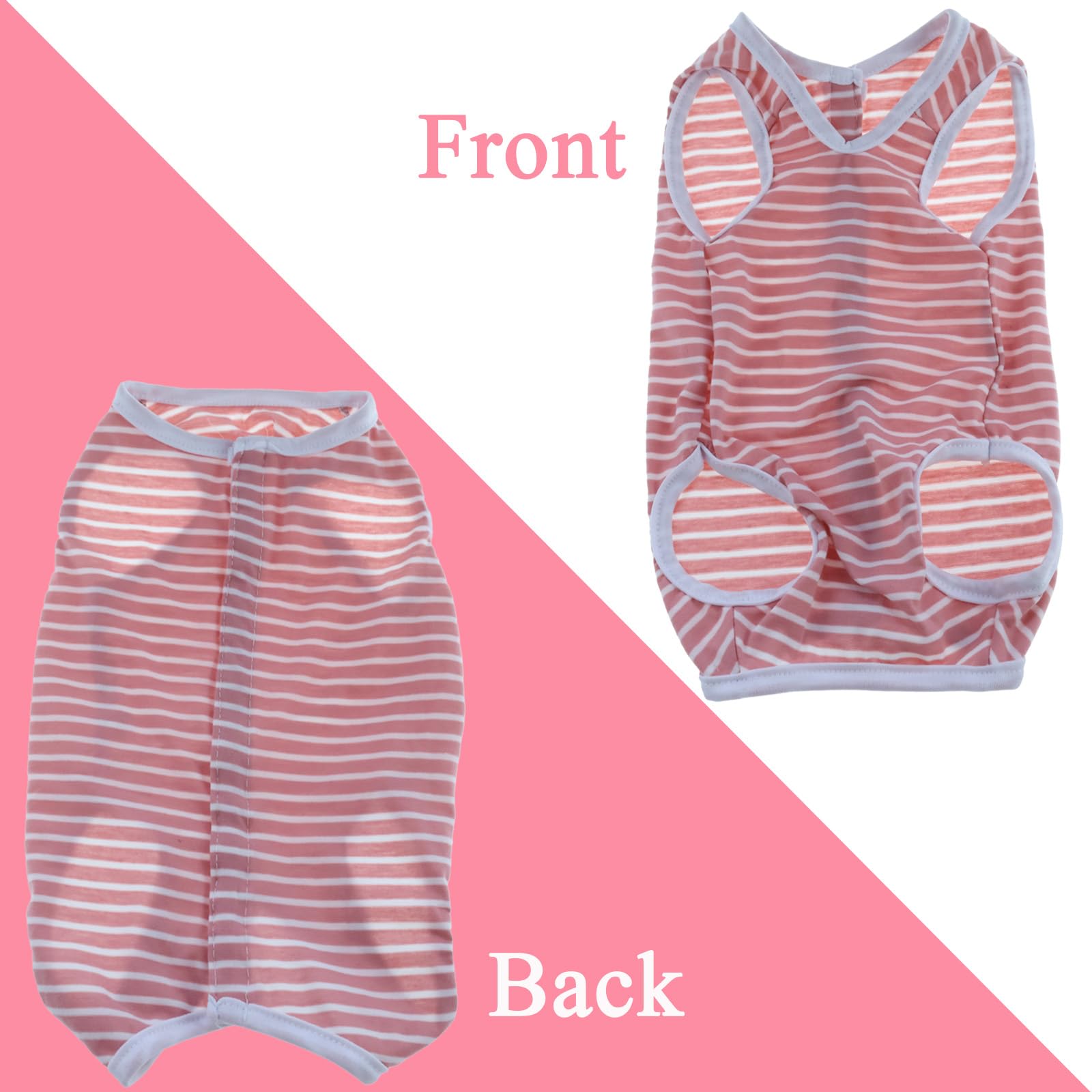 Dog Surgery Recovery Suit, Striped Bodysuit after Surgery, Female Dog Weaning Vest, Anti Licking Spay Recovery Suit - Image 3