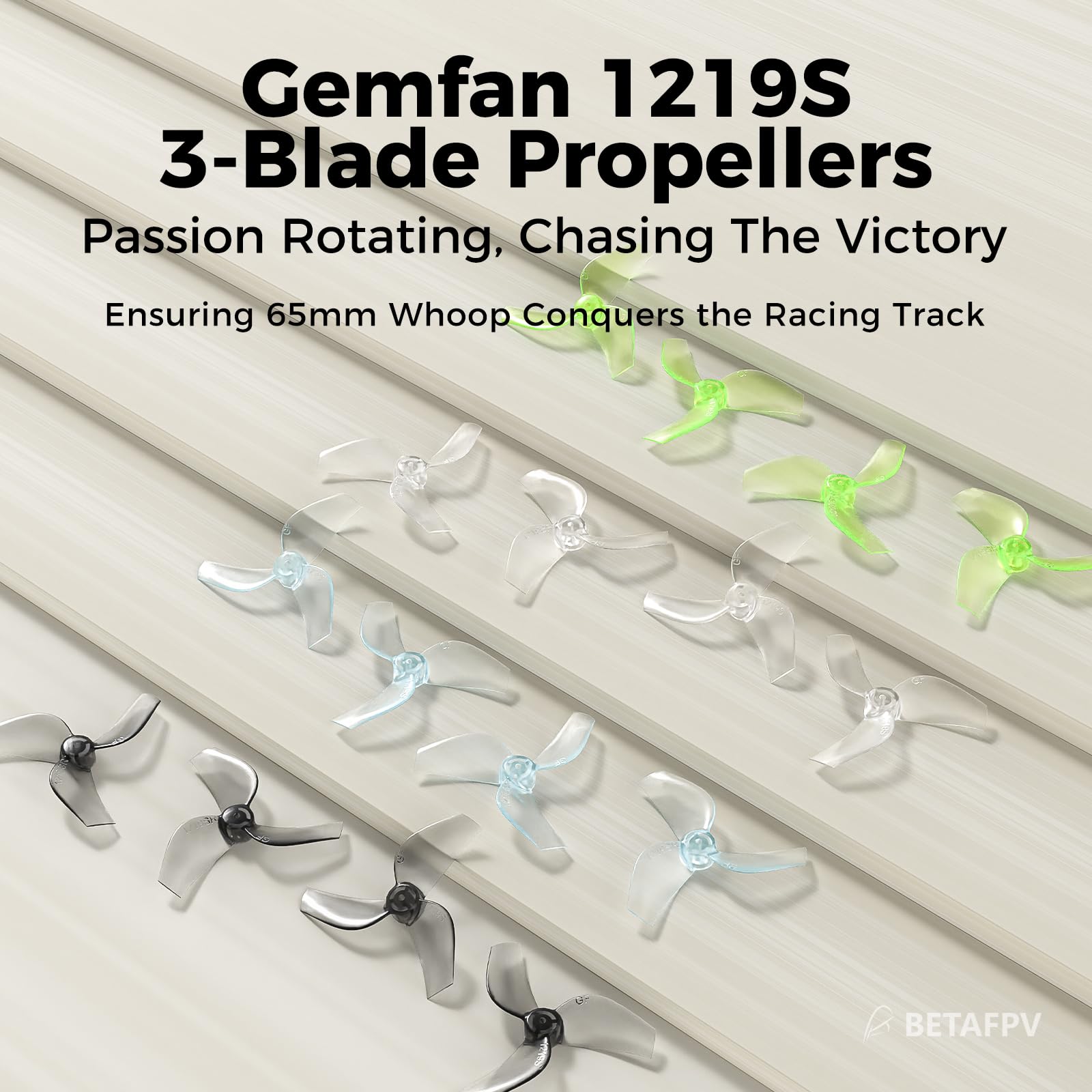 BETAFPV 16pcs Gemfan 1219S 3-Blade Propellers with 1mm Shaft, Compatible with 0702 Series Brushless Motor - Image 2