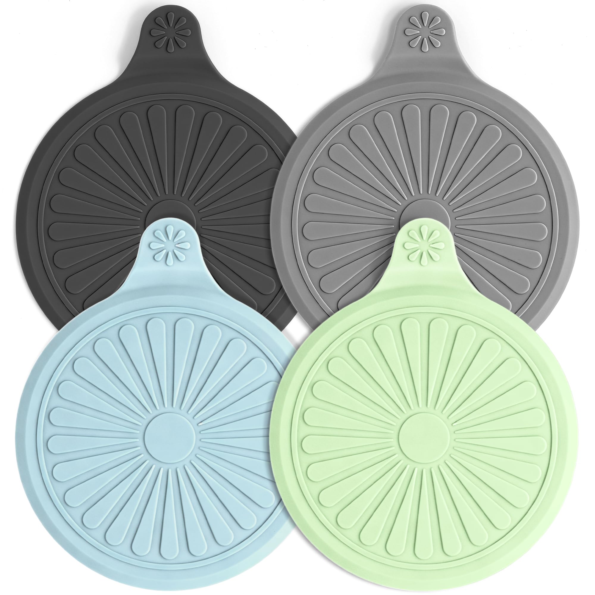 TidyBliss Bathtub Drain Stopper Plug 4 Pack, Silicone Bath Tub Flat Suction Cover for Stopping Water Hair from Shower Sink Bathroom Accessories Laundry Kitchen